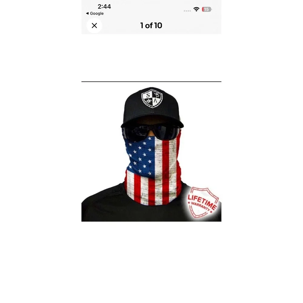 SA Co - America Flag - Face Neck Shield Mask Seamless Bandana Motorbike Tube